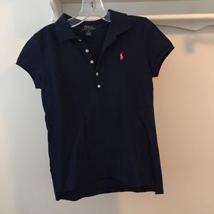POLO RALPH LAUREN NAVY 5 BUTTON POLO GIRLS 16
